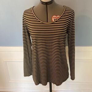 LuLaRoe Striped Long Sleeved Tunic, Scooped Neck Size Medium